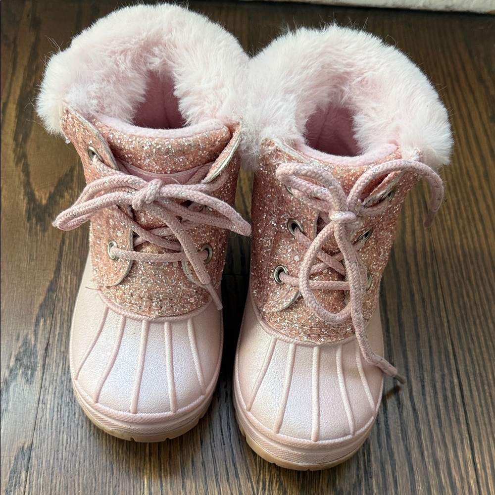 London Fog Sparkly Pink Kids Boots Size 8